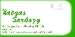 matyas sarkozy business card