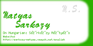 matyas sarkozy business card